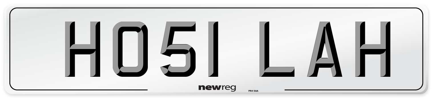 HO51 LAH Number Plate from New Reg